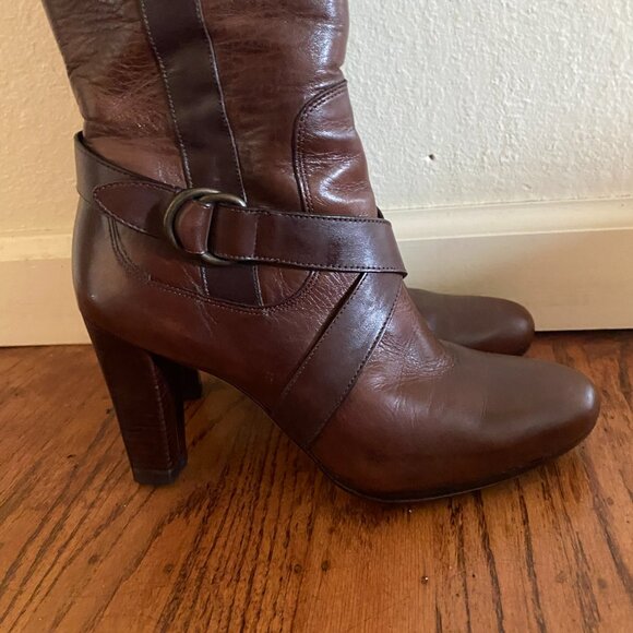 Cole Haan Courtney Tall Leather Boots with Nike Air Sole – Chestnut Brown – Wome - Picture 4 of 15